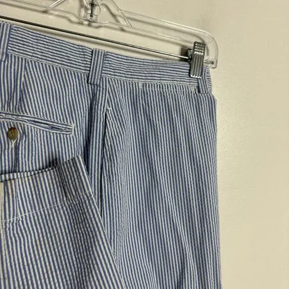 Polo Ralph Lauren Pants Mens 34 x‎ 30 Seersucker Blue - Picture 2 of 9